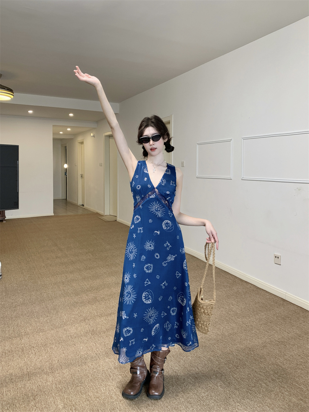 S30 Retro Tank Top Women's Waist Slimming Dress