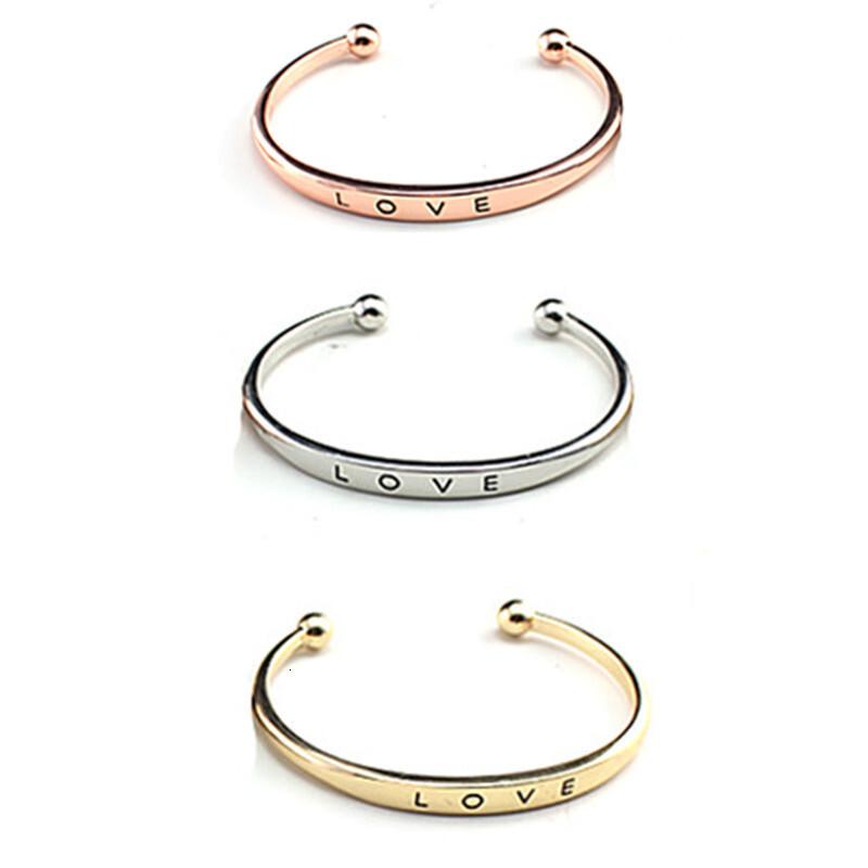 Fashionable, simple and versatile LOVE opening for women's high-end temperament bracelet
