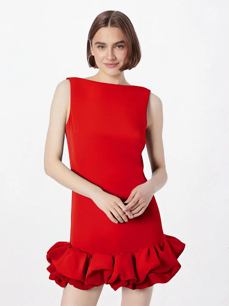 Black sexy womens ALine dress summer zipper vest sleeve mini elegant backless casual slim fit 250407