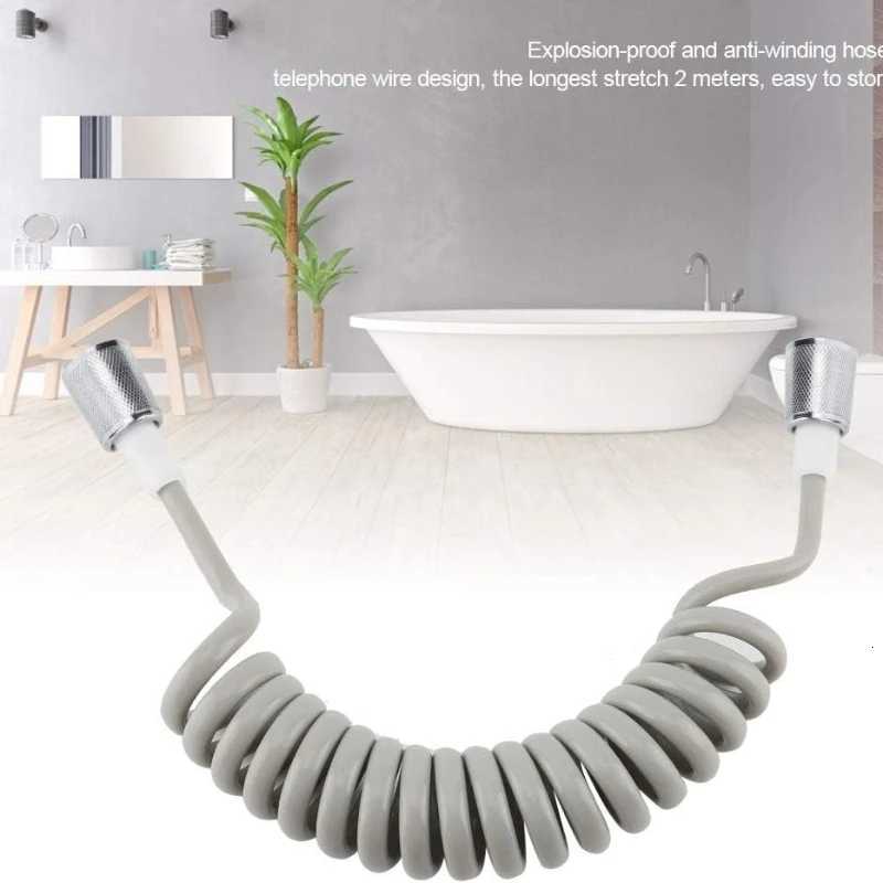 ible Shower Hose Universal Spring Extension Tube Bathro Toilet Hand Sprayer Pipe Connector Soft Telephone Line Spring Hose Y251107