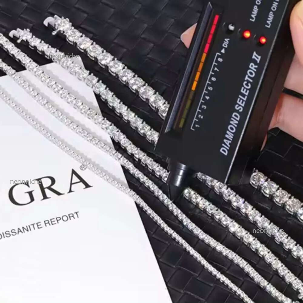 Designer Moissanite Dia Tennis Bracelet cuban k bangles for men women sterg 3mm vvs iced out moissanite tennis bracelet sier chain Jewel