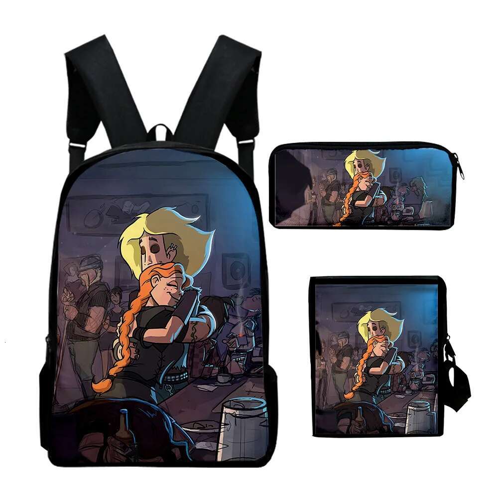 Haruku Novelty Metal Family Anime 3D Print 3Pcs/Set School Bags Laptop Daypack Backpack Inced Shoulder Bag Pencil Case