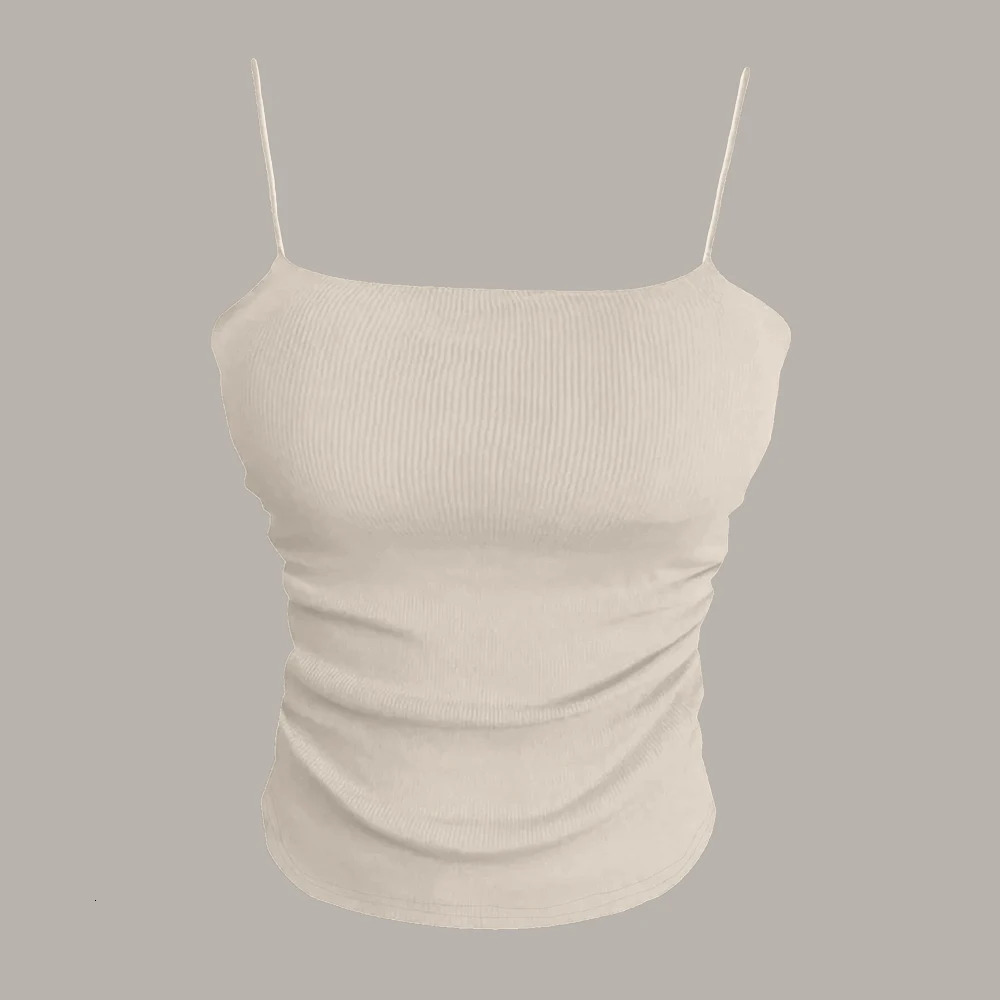 Mia Muse Womens Tank Four Seasons Suitable Ultra Thin Minimalist Solid Color Waist n Sleeveless Shoulders Daily 250407