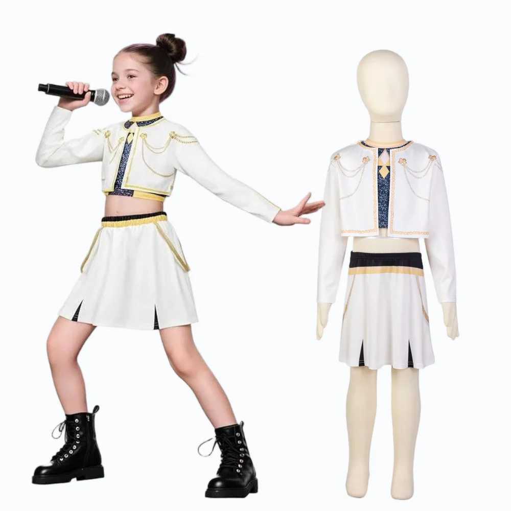 K-Pop Witch Hunter Girl Kids Costume 3D Print Polyester Role Play Dress Set Halloween Cosplay Party Outfit for Girls 2-12Y K251107
