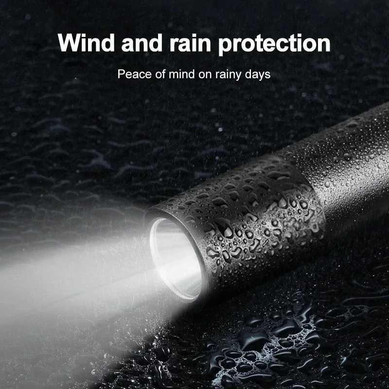 Mini Keychain Flashlight USB Charging Waterproof Pocket Torch Lamp 3 Modes Outdoors Strong light Camping Fixed-Focus FlashlightW251106