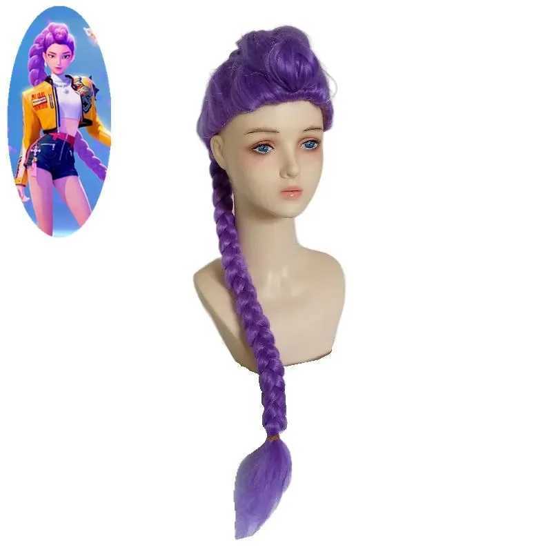 2027 Movie Kpop Kids Girls Cosplay Wig Mira Rumi Zoey Demon Hunters Purple Black Red Long Hair Halloween Cosplay Props W251107