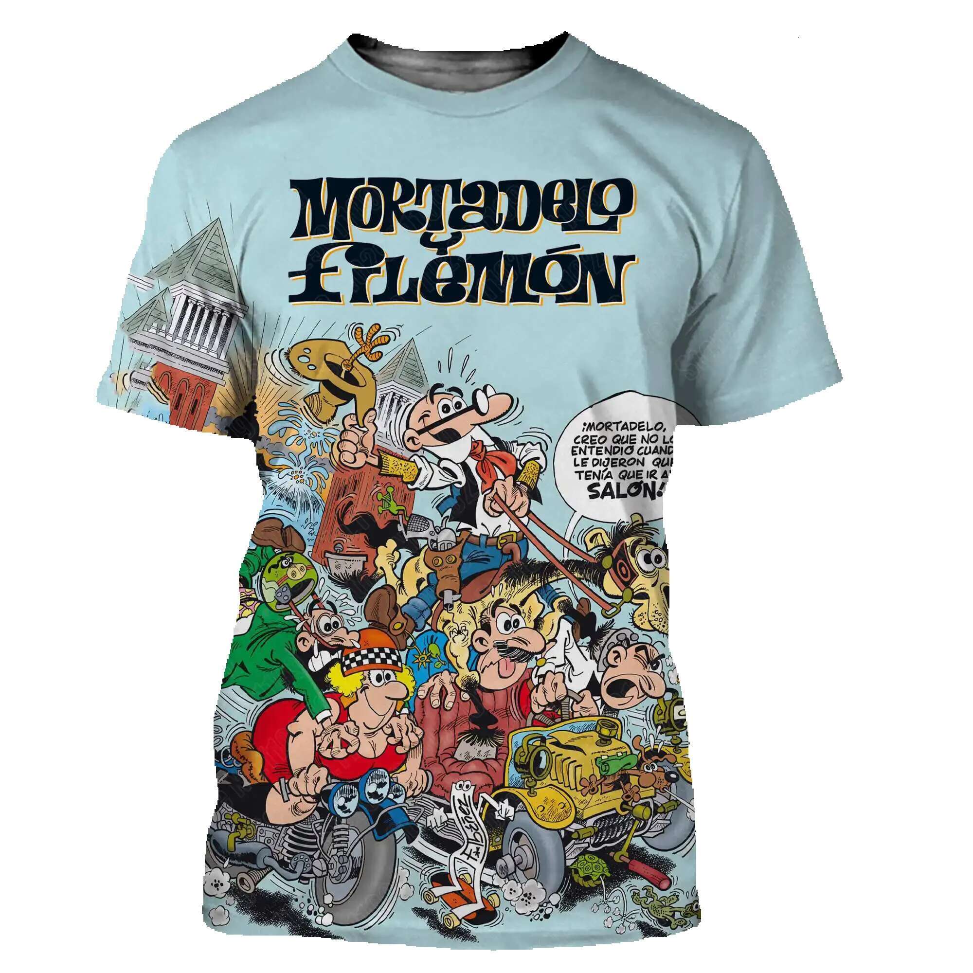 Mortadelo Y Filemon for Men and Women 3D Printed Haruku Style T-shirt Street Clothing Summer Top