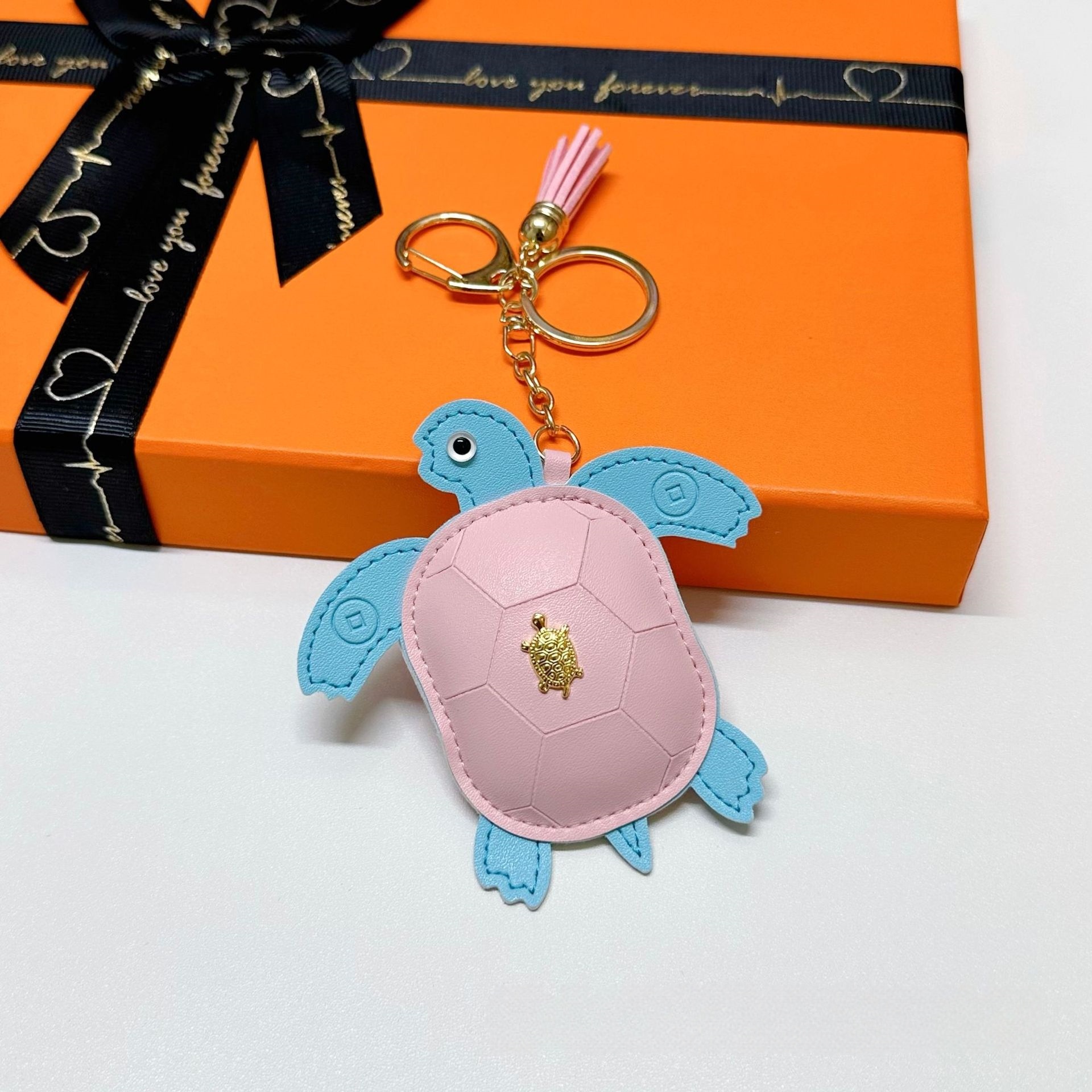 Top Turtle Leather Key Chain Bag Pendant Coin Purse Microfiber Leather Mini Wallet Makeup Earphone Storage Bag Schoolbag Hanging Handbag Charm Accesso