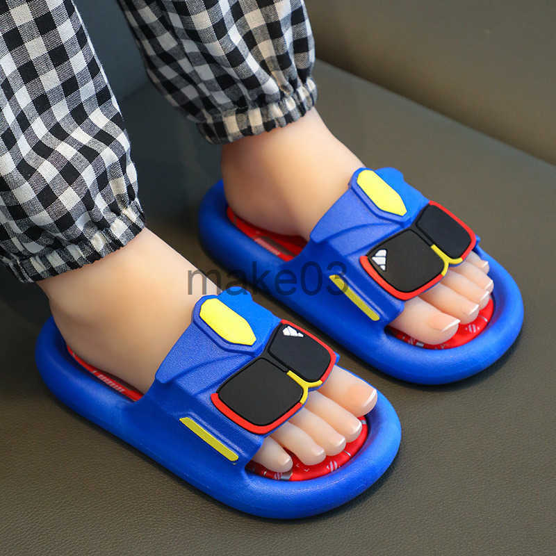 Summer high-value black sunglasses childrens boys handsome personality beach slippers for babies middle-aged children J250403
