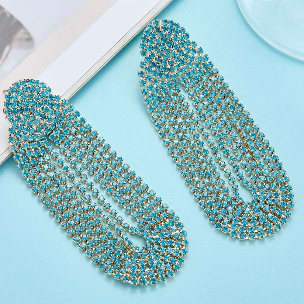 2024 Winter Activity Style Exaggerated Size Round tassel Copper Claw Chain Water Dia Imitation Electroplating Stainless Steel Needle hot Earrings for 