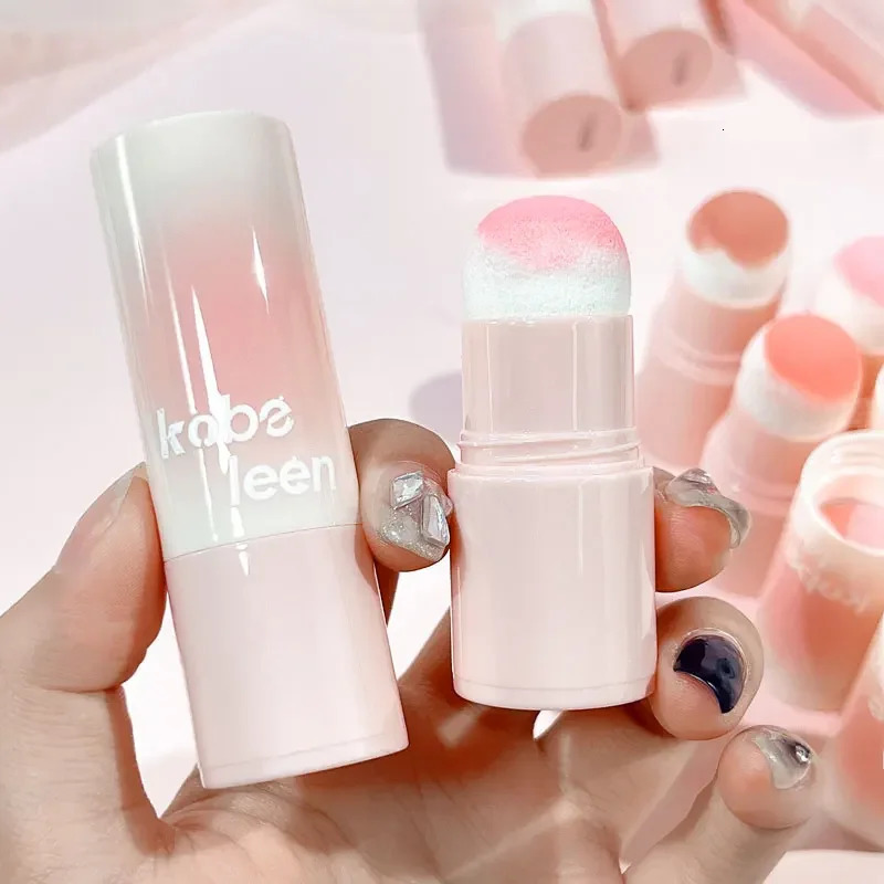 Double sided powder blusher stick soft face bright contour shadow blush pink cheeks Korean makeup 250325