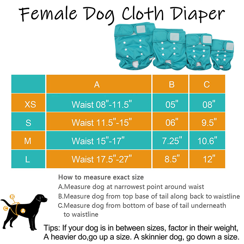 Female Dog Cloth Diaper Solid Color Doggy Panties - Breathable & Comfortable Pet Underwear for Small to Medium Canines