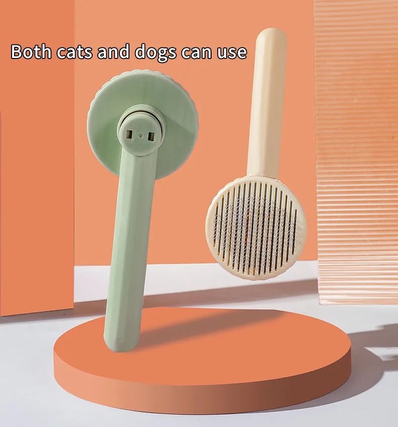 Durable Cat Brushing Tool Soft Bristle Dog & Cat Fur Cleaner with Comfortable Handle