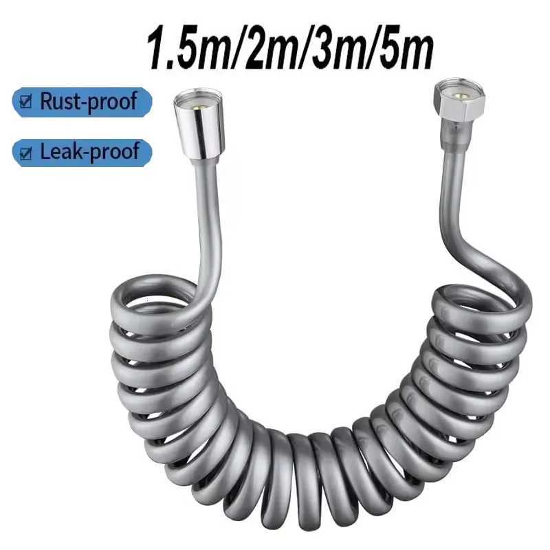 Upgraded Spring Retractable Shower Hose 15/2/3/5M Spiral ible Hose For Shower Toilet Bidet Water Pipe Plumbing Bathro Y251107