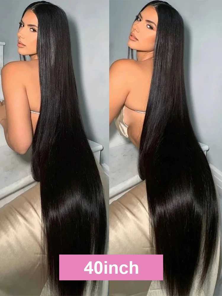 300 High Density 40 46 Inch Bone Straight 13x6 HD Lace Front Wigs Human Hair Brazilian 13x4 360 Full Lace Frontal Wig Pre Pluck W251107