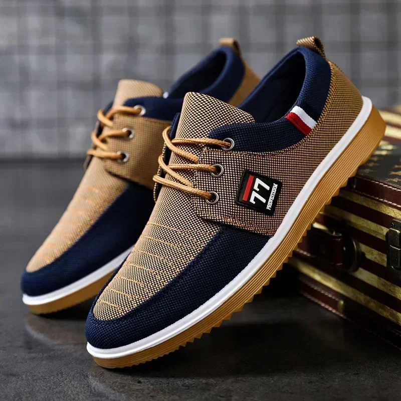 Sneakers Shoes for Men Canvas Shoes Breathable Beef Tendon Bottom Casual Vulcanized Shoes Work Footwear Tenis