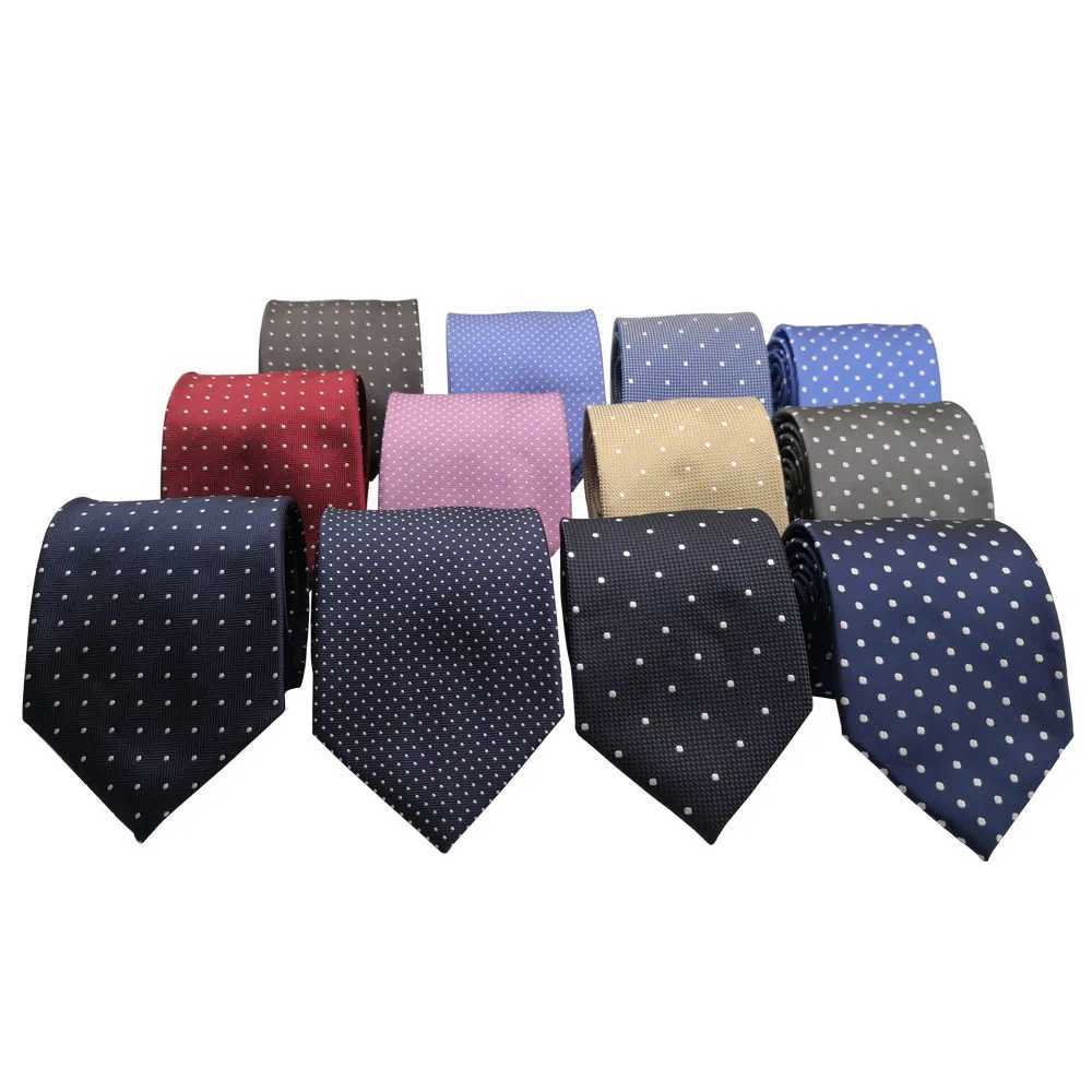 HUISHI 8cm Dot Neckties Skinny Fashion Business Men Polter Microfiber Neck Tie Polka Check Men Neckie For Gentlemen Wedding X250407