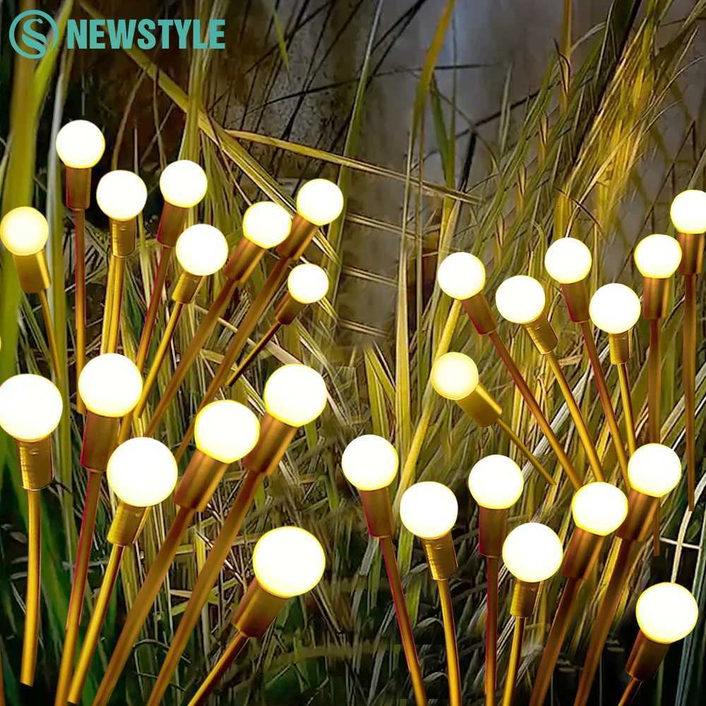 8/10 LED Outdoor Solar Firefly Lights Warm White RGB IP65 Waterproof Garden Starburst Light for Garden Path Yard Patio Landscape W251107