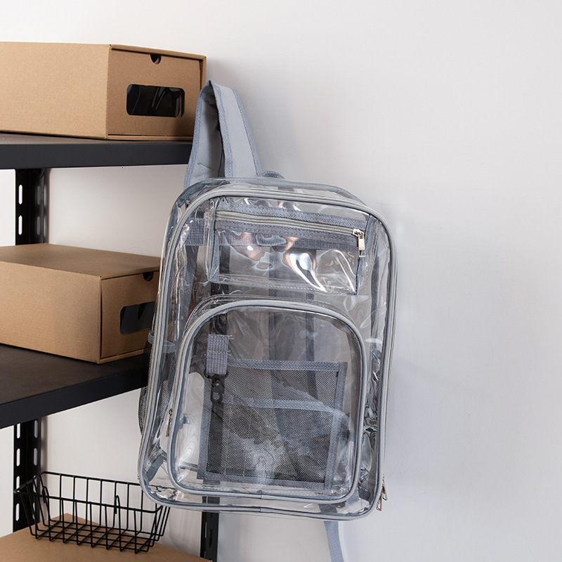 PVC BACKPACK PVC schoolbag large capacity backpack PVC transparent Backpack