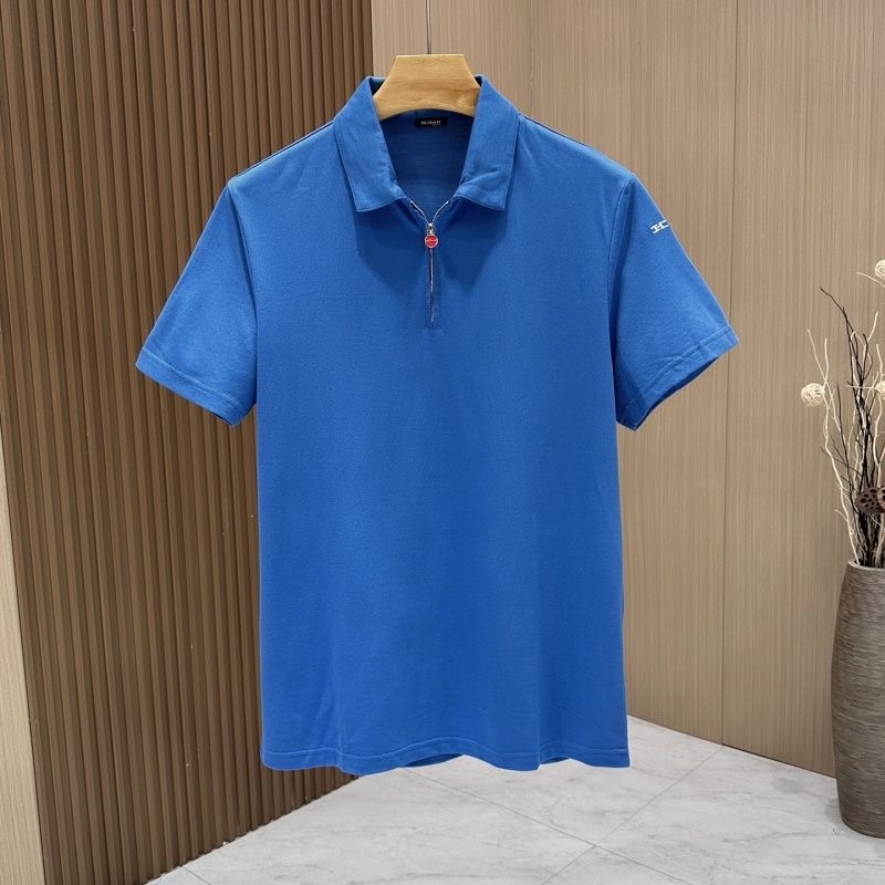 Spring and Summer kiton Half Zipper Business Polo Shirt Mens Lapel Short Sleeve T-shirt K1289