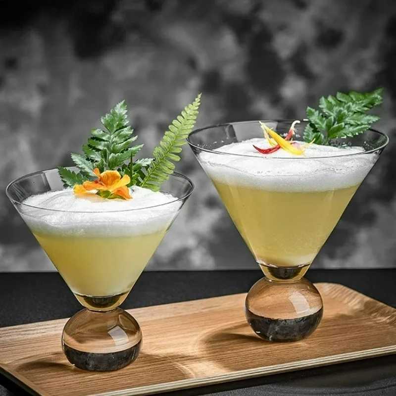 Japanese Style Martini Cup Beaded Short Foot Cocktail es Cups Creative Ball Bott Martini Cup Ju Cold Drink Cups H251107