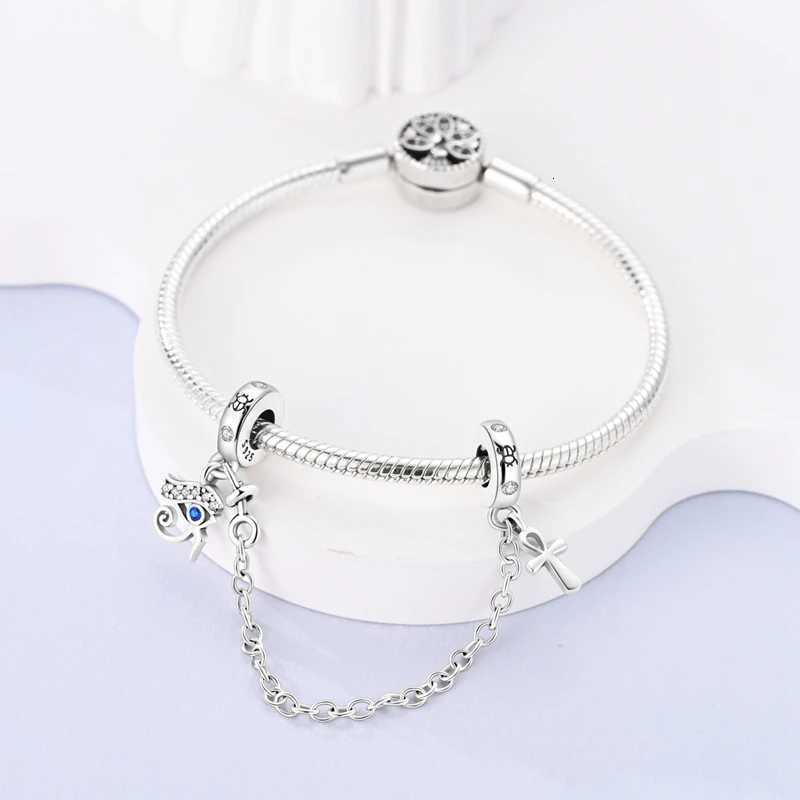 925 Sterling Silver Egyptian Symbol Amulet Pendant Ankh Eye of Horus Charm Fit Original Charms Bracelet Women DIY Jewelry GiftXJ251107