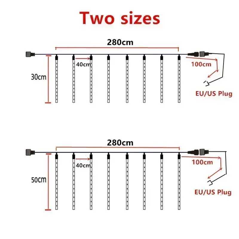 LED Meteor Shower Light Gorgeous Street String Light 32/24/16/8 Tubes Waterproof 2025 Christmas Party Garden Holiday Decorations W251107