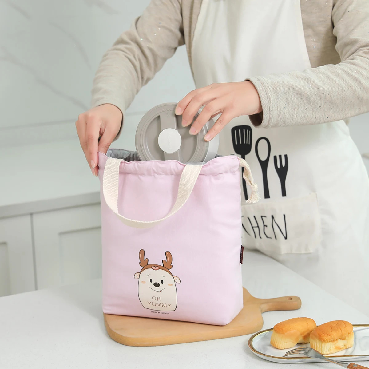 Lunch box tote bag is a cute reusable lunch with drawers suitable for girls adults and women working beach camping picnicking 250401