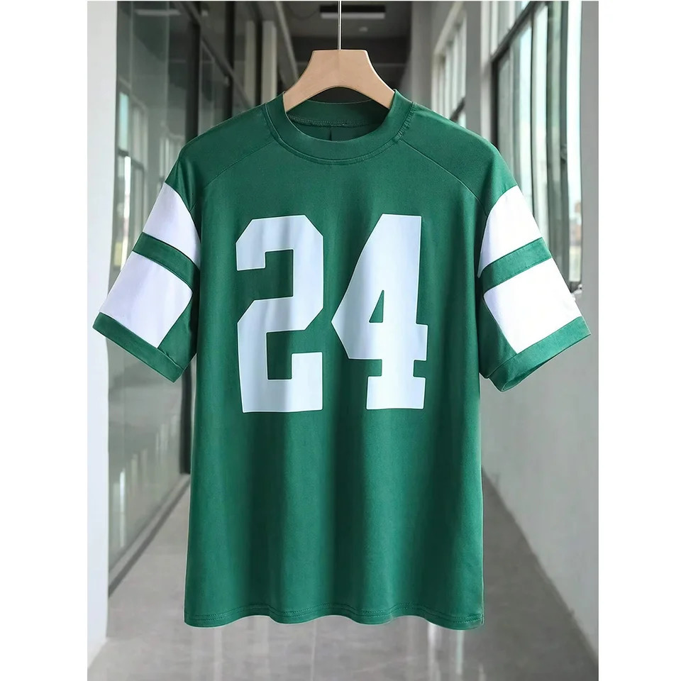 Summer Fashion Sport Jersey Number 24 Mens Tshirt Oneck Harajuku Trend Style Womens Casual Oversized Top 250407