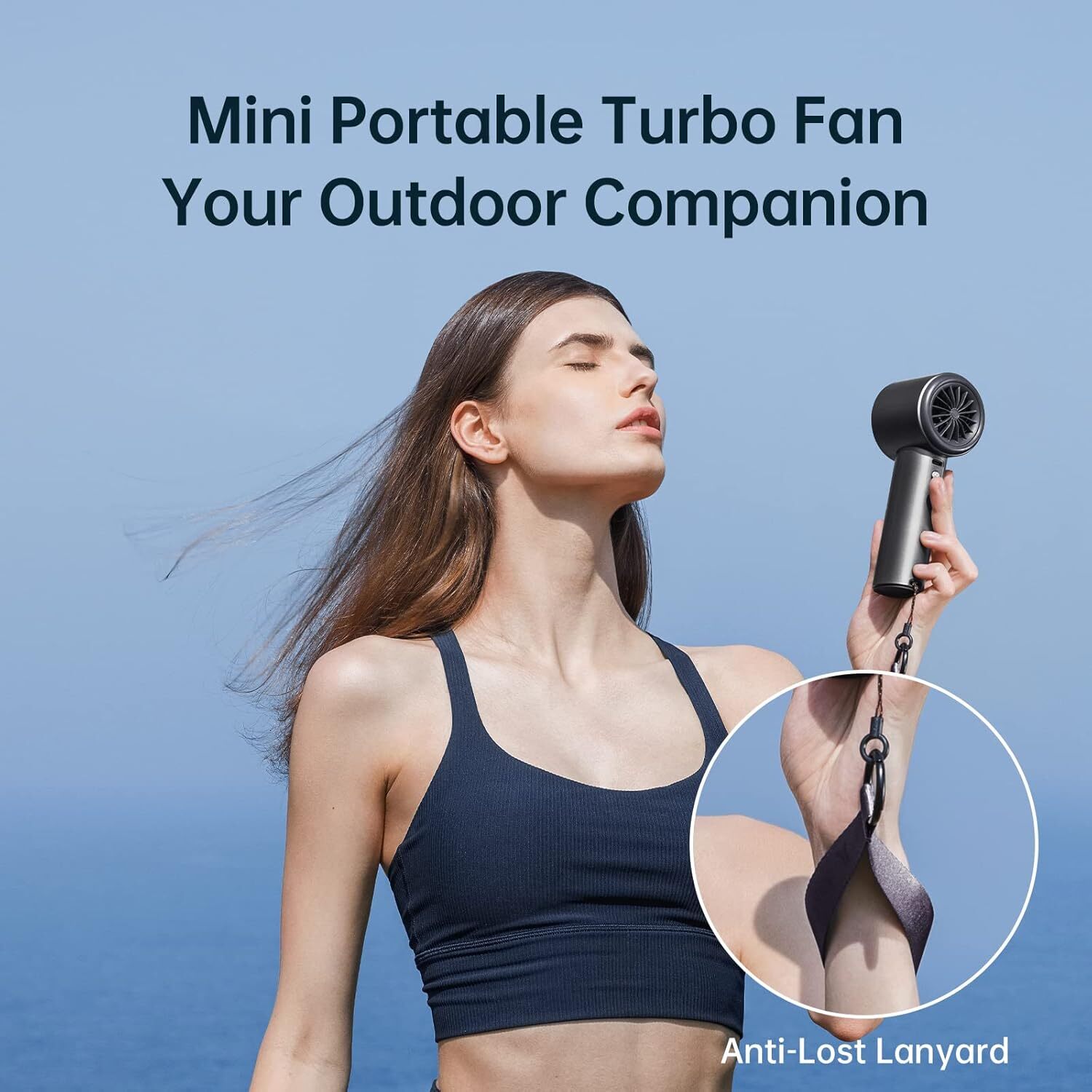 JISULIFE portable handheld adjustable speed (1-100) turbo mini fan, 5000mAh rechargeable battery personal fan with metal body, digital display, women 