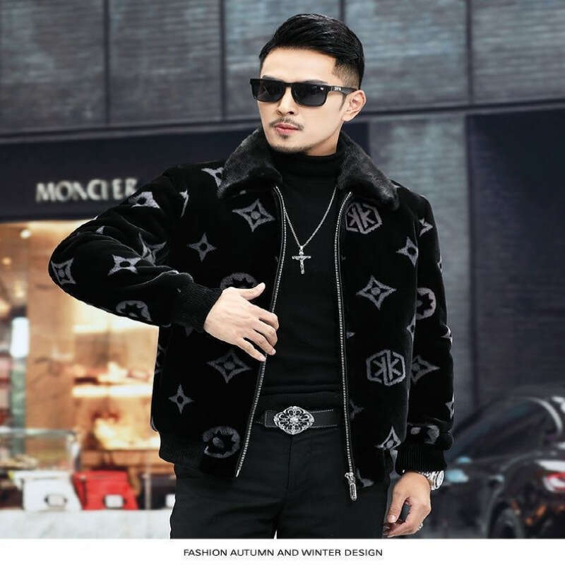 Thickened Cold Protection Warm Fashion Male Outwear Casual All match Large Size Fur Outcoat Winter New Men High End Mink Coat 5481