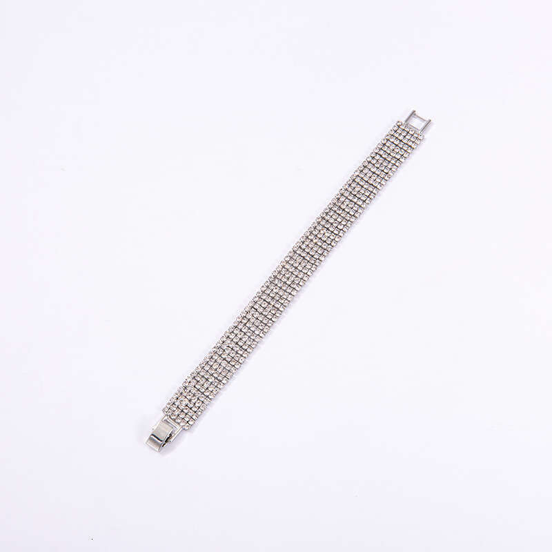 Regular with rhies, grand, fashionable, simple, versatile accessories, full dia TK buckle bracelet