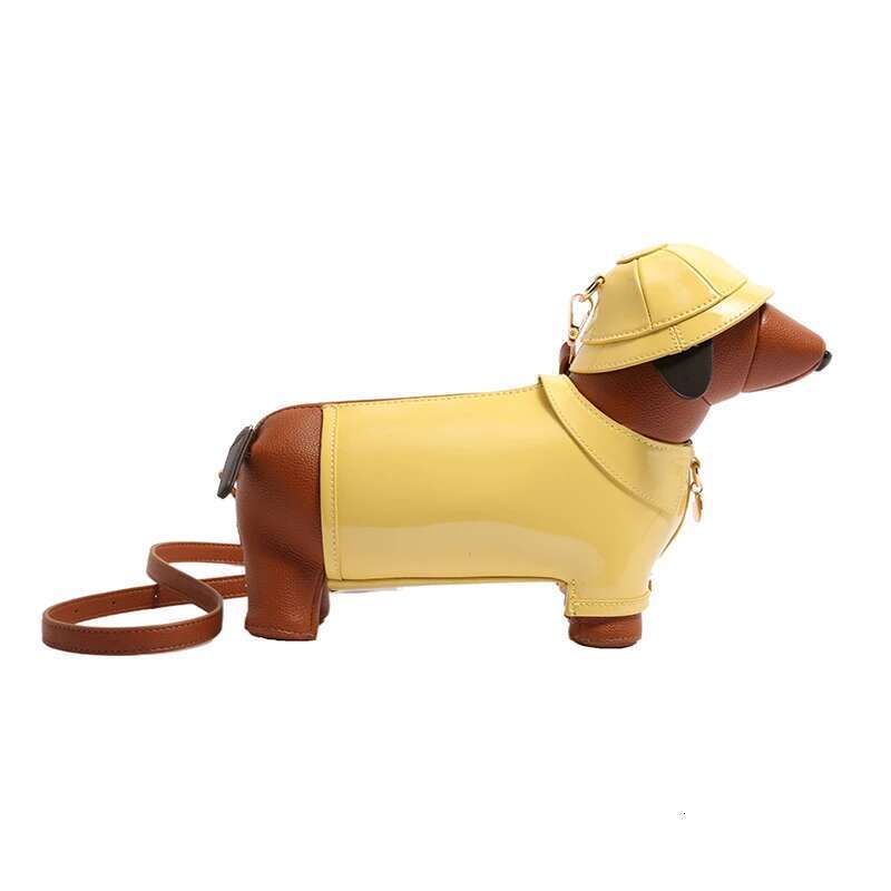 Yellow Fashion Exquisite Dog PU Barrel-shaped Shoulder Hot Trendy Super Cool Personality Crossbody Bags for Women 2025 New