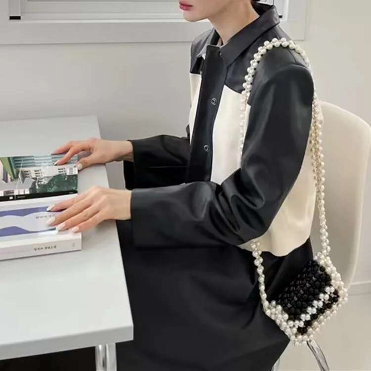 New Small Pearl White Beaded Fairy Portable Messenger Bags With Chain Female Purses And Handbags Cross Body Bag Woman