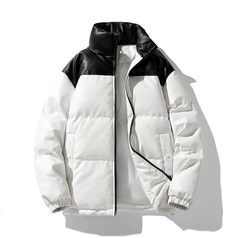 2024 Winter Glossy Jacket Mens Loose and Warm Outdoor Windproof and Waterproof Travel Coat Couple Stand Up Collar Bread JacketT251107