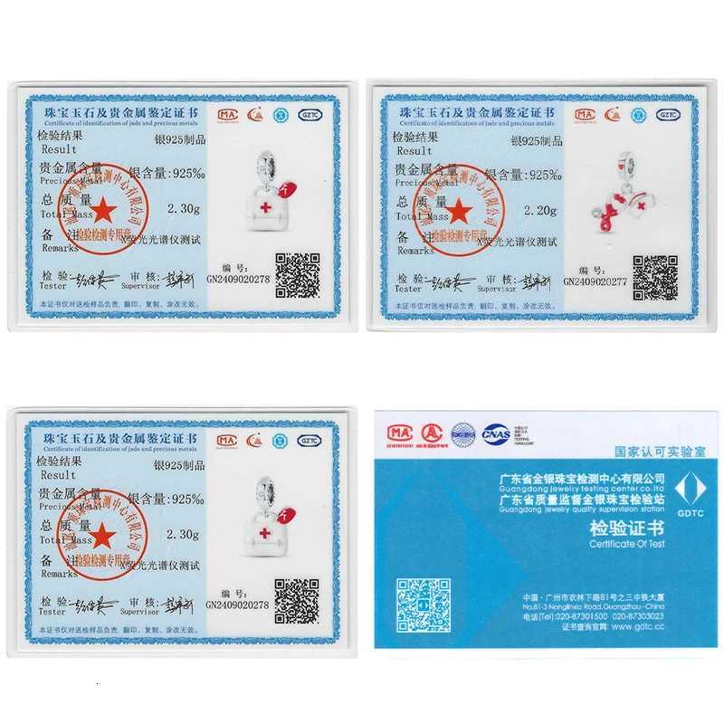 Original 925 Sterling Silver Charm Beads Medical Series Doctor Nurse Caring For Teeth Pendant For Bracelet Fine DIY JewelryXJ251107