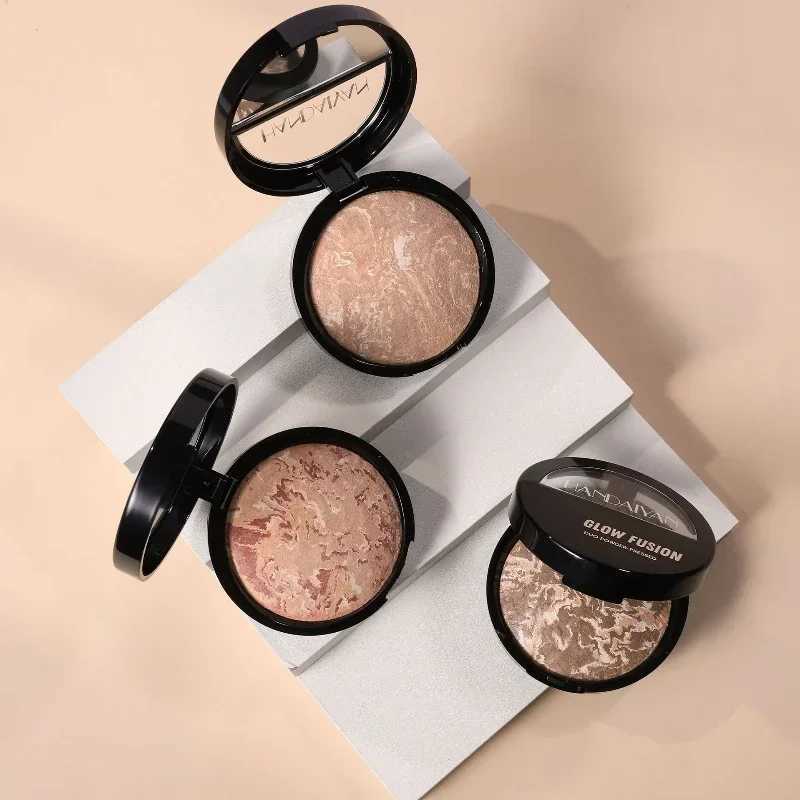 Marble color facial powder pressing professional oil control natural foundation make-up full coverage and lasting makeupXJ250407