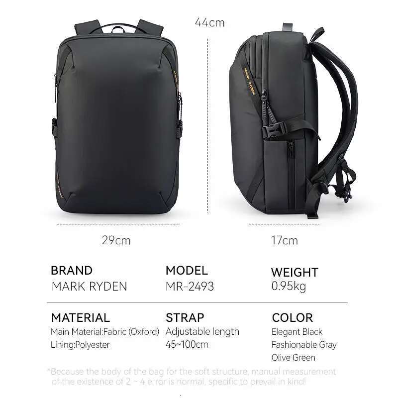 Mark Ryden Men Multifunctional Large Capacity Business Waterproof Laptop 15.6 Inch School Travel Backpack