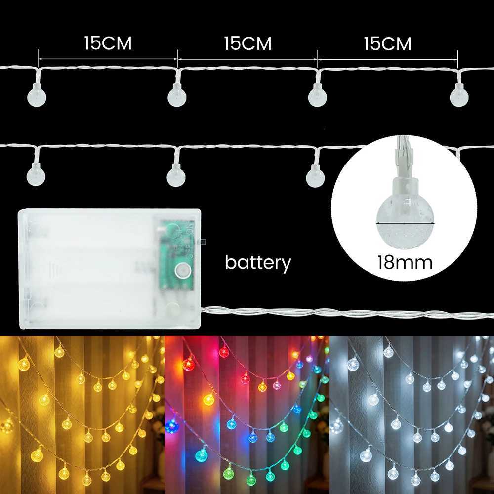 Crystal Globe String Lights 10 40 80LED Outdoor IP65 Waterproof USB/Battery Box Power Supply for Garden Tree Patio Party Decor W251107