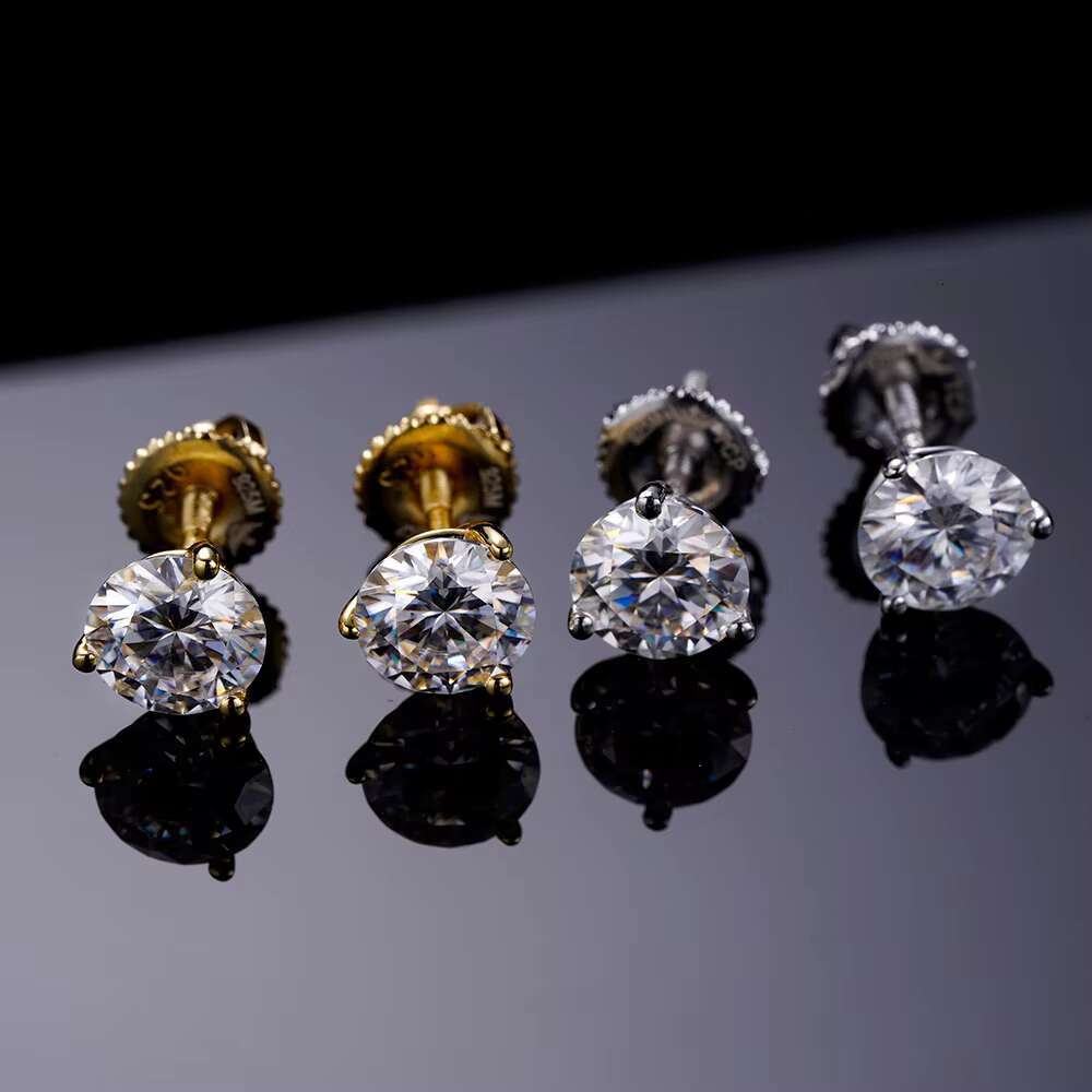 Fashion Classical New Mondel Hip Hop Jewelry Round 10mm Iced Out 5A Cubic Zirconia Brass Round Stud Earrings for Unisex