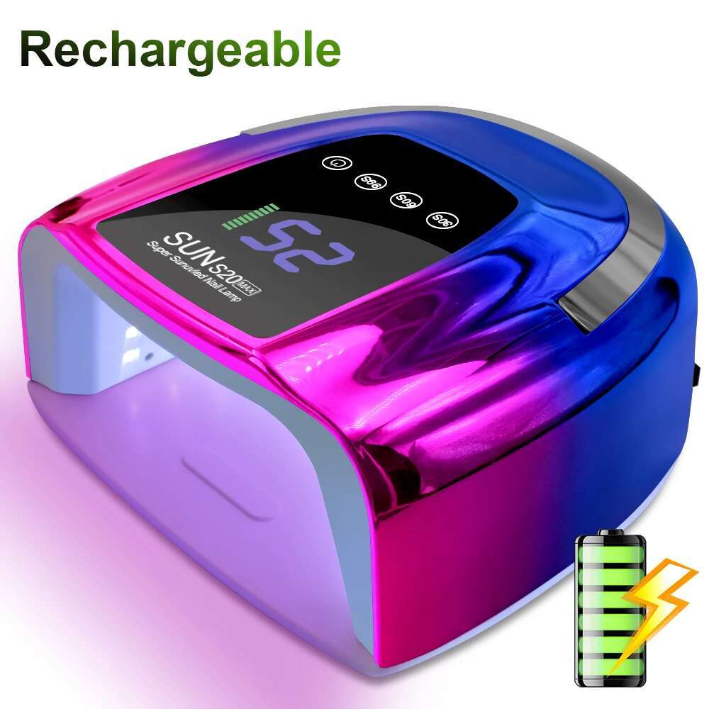 Cordless Rechargeable UV With LED Display Wireless 48LEDS Nail Drying Lamp For Curing All Polish Gel Salon Tools
