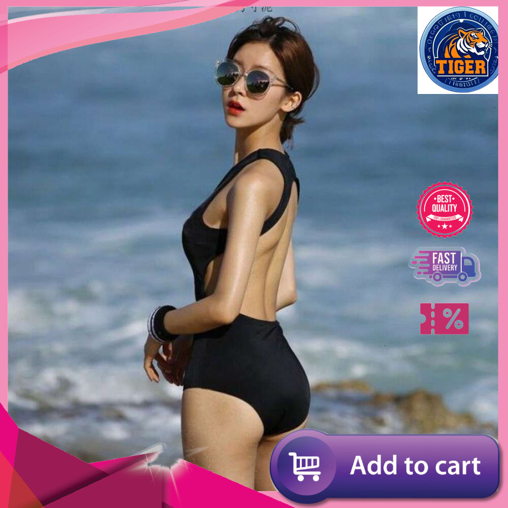 Ddmytiger Wind Sexy Naked Back One Piece Bikini Size Chest Gathered To Cover Belly Conservative Hot Spring Swimsuit Female