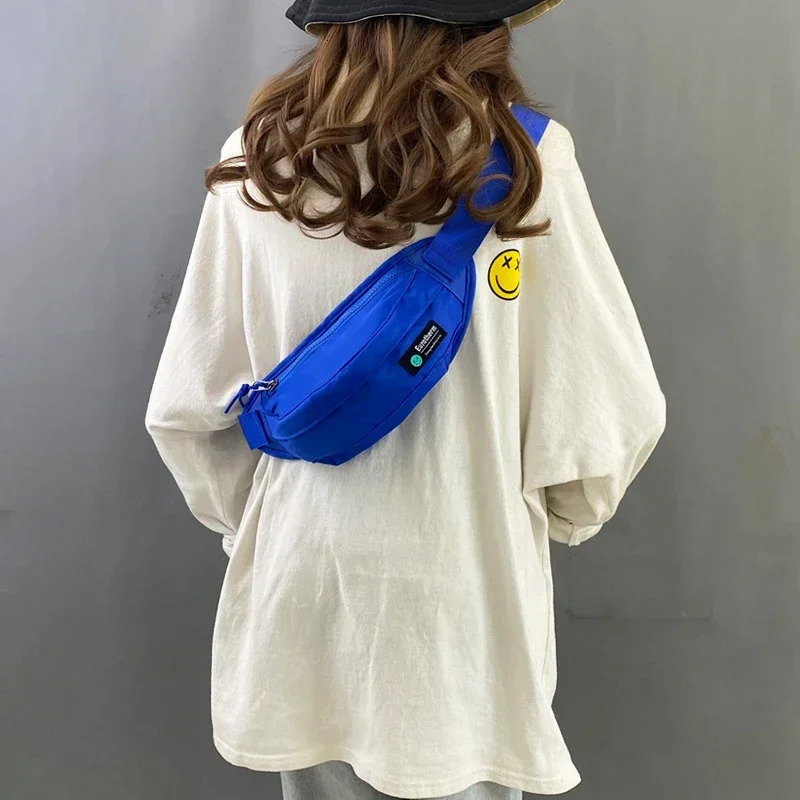 Fashionable womens fashionable neon green Fanny bag young garbage bag cross shoulder small bag chest bag unisex casual style 250402