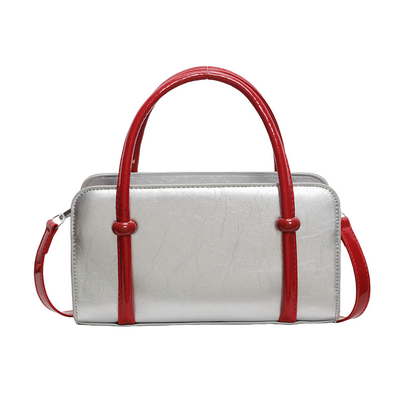 2025S Designer Women S Bag Boston Contrasting Color Handbag New Fashionable Versatile Pillow Trendy And Flowing Single Shoulder Diagonal Cross Bag