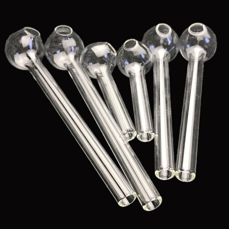 Goodsstore Glass Smoking Oil Burner Glass Pipes 6cm 10cm 12cm 15cm Length 22mm Big Ball Bowl 8x1mm Thick Straw Tube Straw Tube Smoking Hand Pipe
