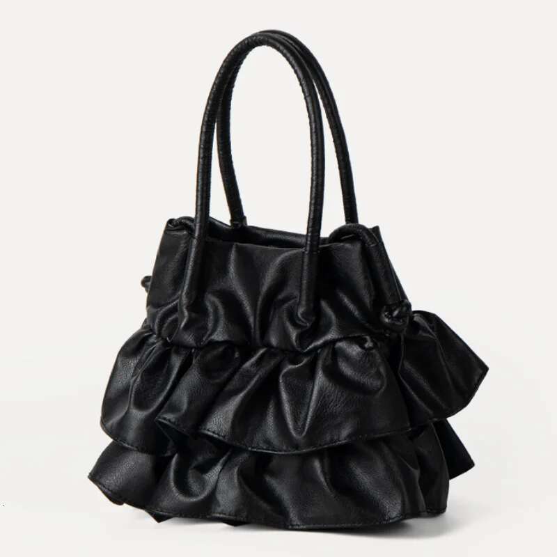 Handbags For Women 2024 Fashion Versatile Female Pleated Ruffle Shoulder Simple Solid Color Large Capacity Crossbody Bags