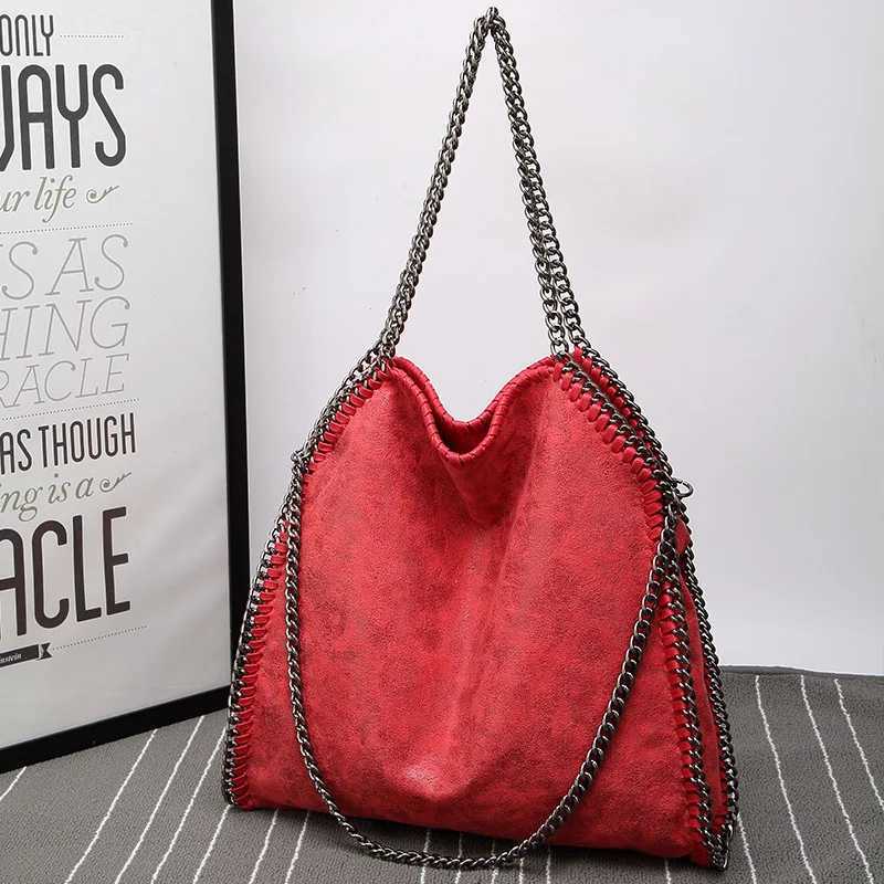 Fashion New Womens Chain Shoulder Bag Large Capacity Crossbody Tote Bag Female Foldable Solid Color Handbags Shopping BagsC250407