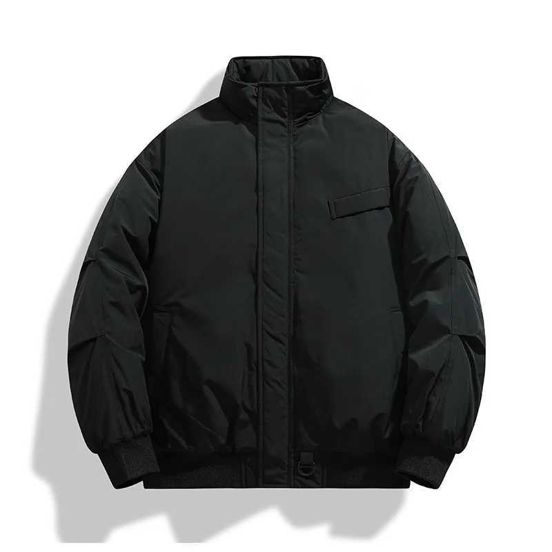 2025 Autumn Men Thick Bomber Jacket Men Cotton-Padded Jacket Men Casual Retro Warm Coats Men Black Parka Jacket Male WindbreakerT251107