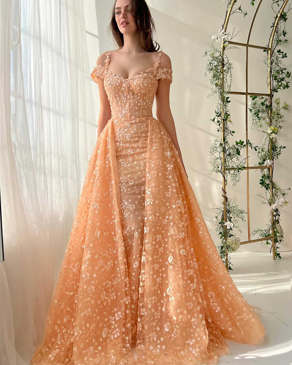 Gorgeous Prom Dresses Beads Sequins Off The Shoulder Floor Length Custom Made Plus Size Party Evening Dress Formal Special Occasion Vestido De Noite