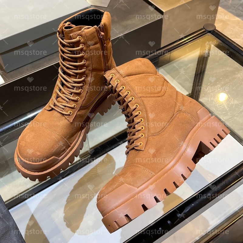 Designer boots men luxury derby boot strike combat shoes paris classic fashion vintage black brown army green comfortable platform canvas ankle size 39-46